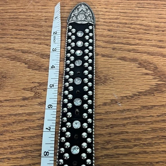 Guess western black Rhinestone belt size not marked medium likely - Picture 2 of 5